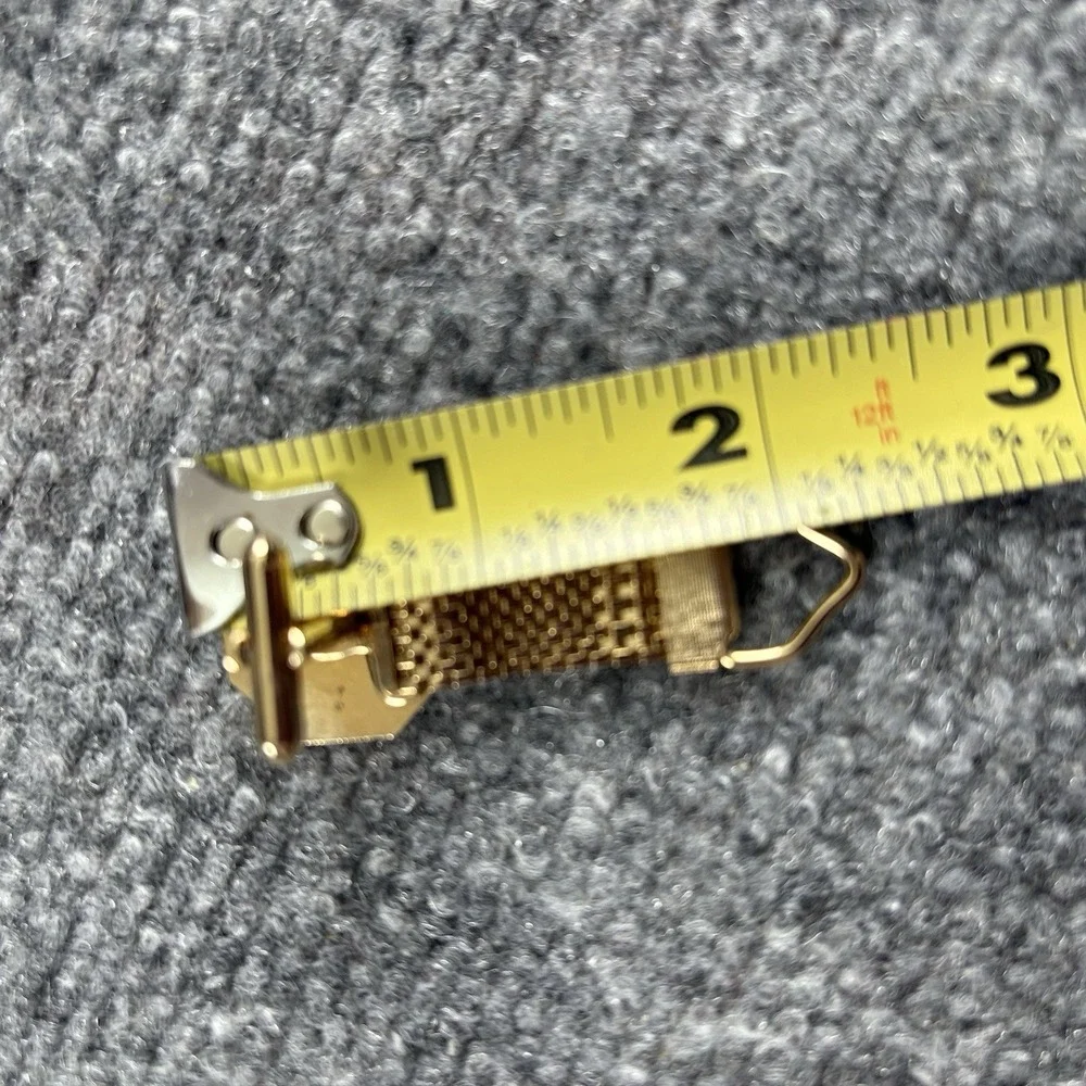 VTG 60s Cufflinks Gold‎ Octagon Mesh Wrap Men Retro Classic Mod Festival